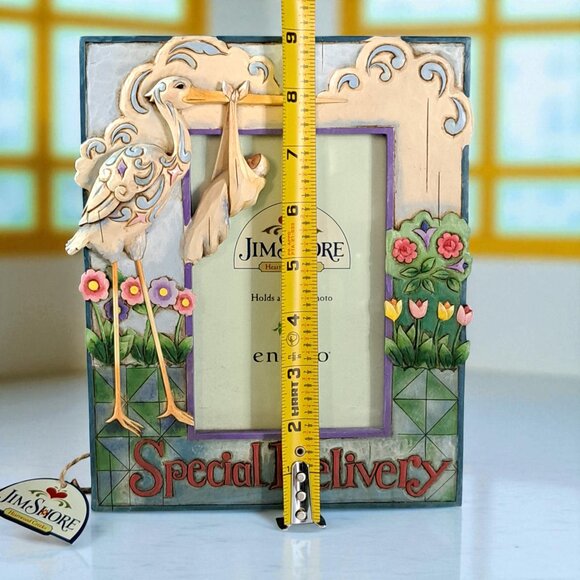Jim Shore "Special Delivery" Frame 9” Stork Baby Picture 4" x 6" photo - Picture 8 of 12